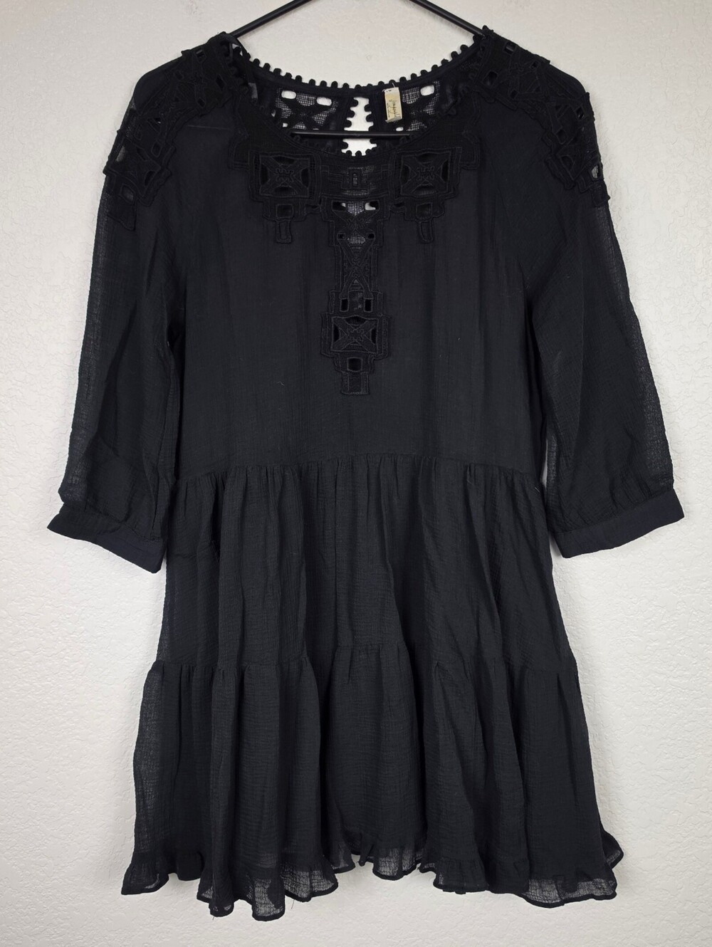 Free People Gothic Applique Whimsigoth XS Mini Dress